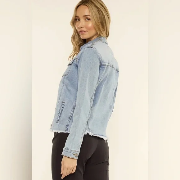 KanCan Zoey Fray Denim Jacket - Picture 2 of 6